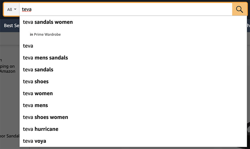 Teva Amazon search