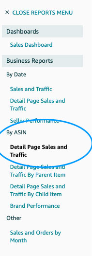 detail page and sales by asin